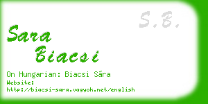 sara biacsi business card