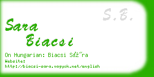 sara biacsi business card